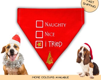 Personalised Dog Christmas Bandana | Christmas Dog Bandana, Dog Christmas Gift | Customise Christmas dog bandana for dogs Christmas present