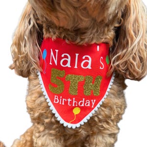 Personalised Dog Birthday Bandana | Birthday Dog Bandana, Dog Birthday Gift | Custom age & name Dog Accessories