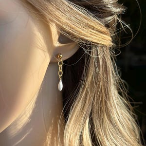 Wedding dangling earrings with cold porcelain drops, very elegant for all ceremonies