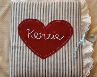 Custom Fabric Photo Album with Name, Handmade Personalized Memory Book, Self Adhesive Scrapbook Album