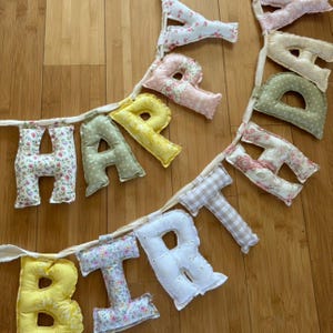 Custom Happy Birthday + Name Fabric Banner