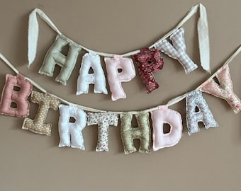 Custom Fabric Happy Birthday Banner