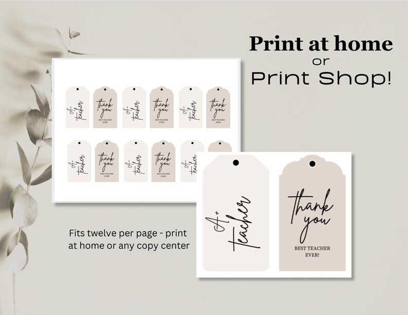 End of Year Teacher Gift Tags – SVG + Printable – A+ Thank You Cricut ...
