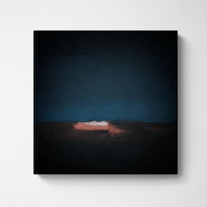 Pintura acrílica abstracta de Coral City: obra minimalista enmarcada (30,5 x 30,5 cm)