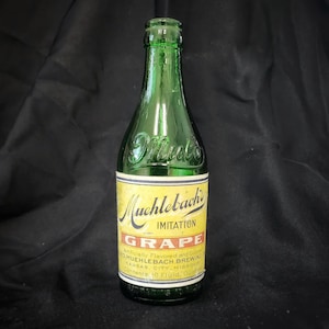 1900&#39;s Antique Prohibition Beer Muehlebach Brewing Co. Beer Bottle | Imitation Grape | Antique Beer Bottle