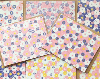 24 Spring Flower Greeting Cards With Envelopes | Blank Floral Cards | Cotten Candy Theme