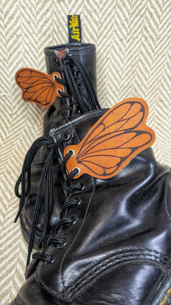 Leather Shoe Wings : Butterfly & Dragonfly