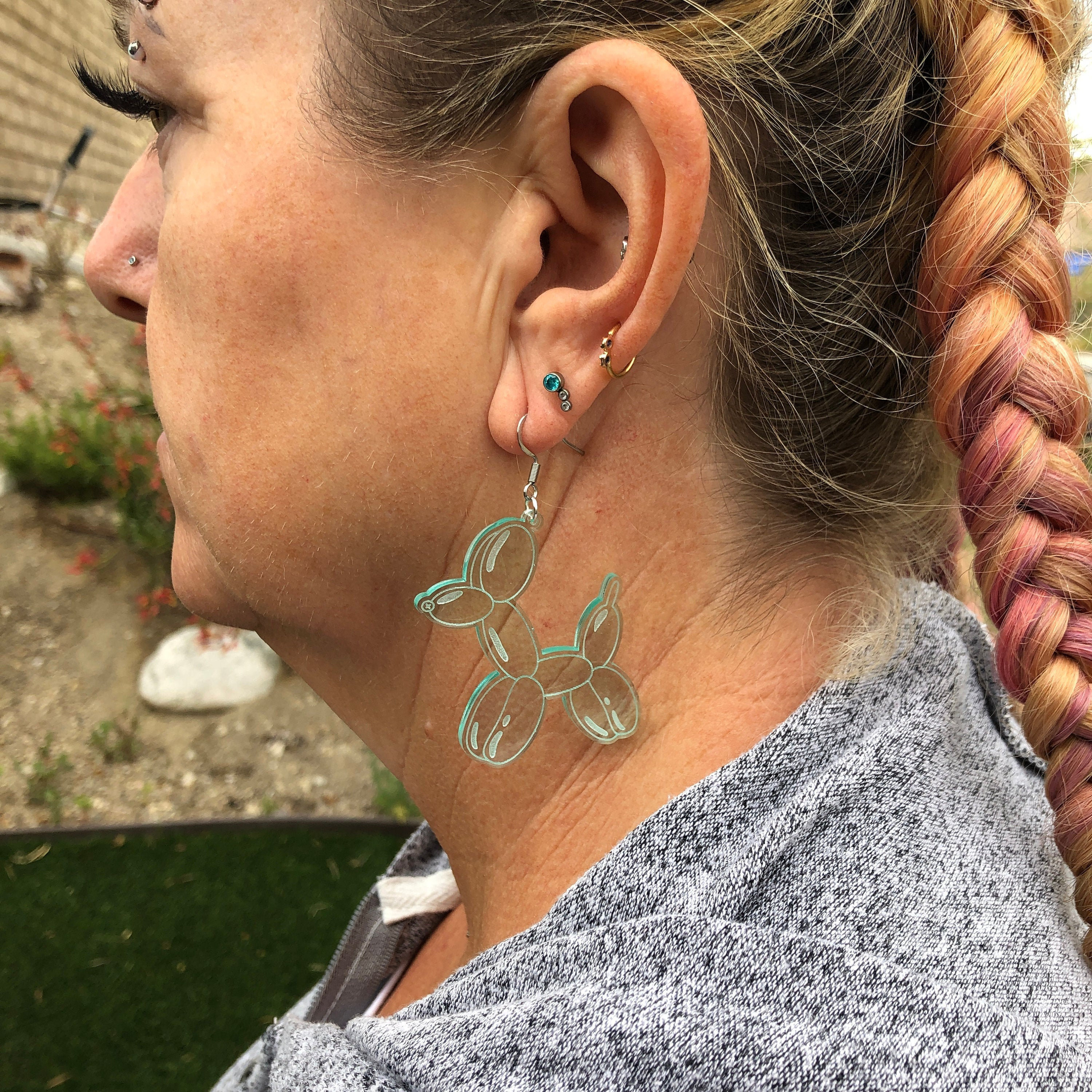 balloon dog earrings