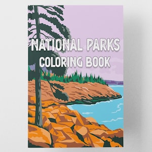 National Parks Coloring Book USA With 60 Illustrations To Color For Kids And Adults Digital Download