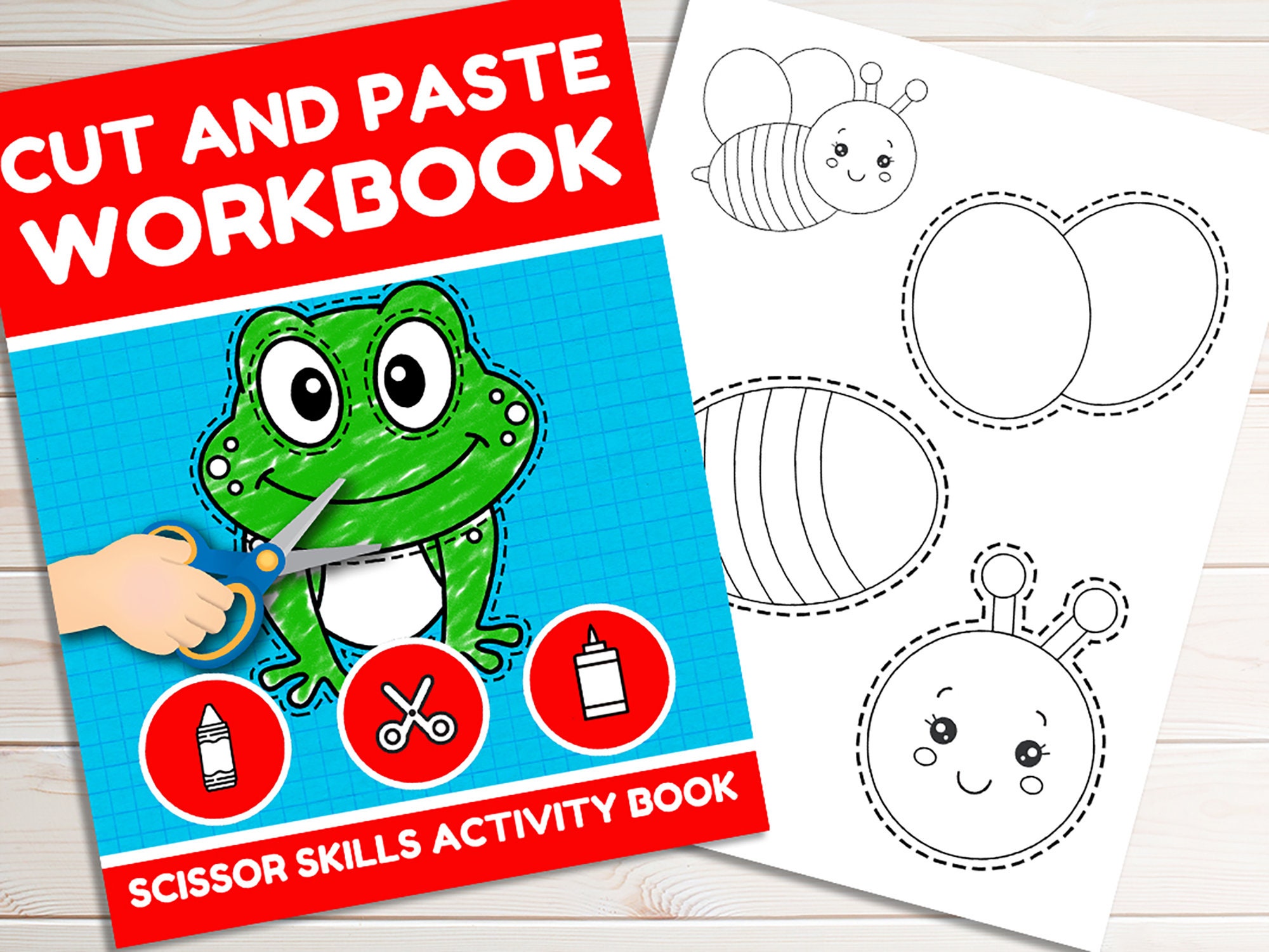 The Big Preschool Cutting Practice Workbook | Basic Scissor Skills for Toddlers and Kids: Activity Book with Shapes, Cute Animals, and Space for