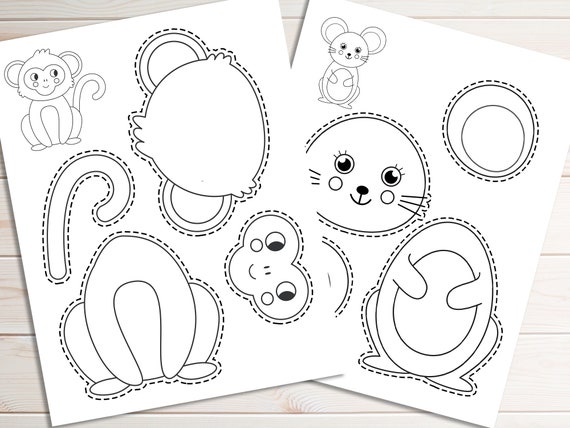 Color, Cut and Paste Activity Worksheet for Kids