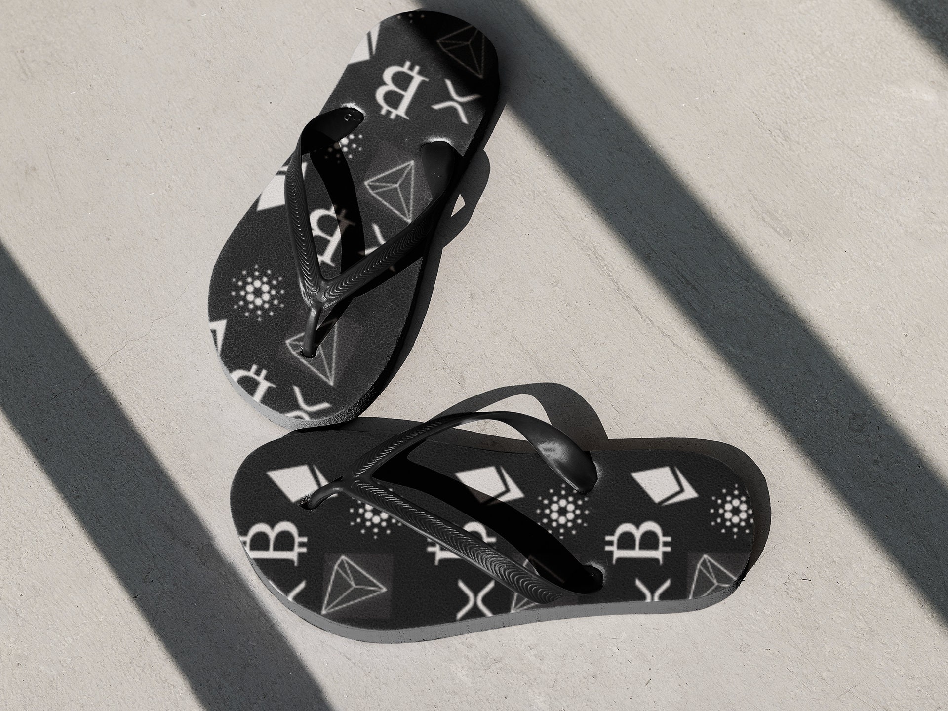 Crypto Flip Flops | Cardano Gifts | Ethereum Gifts | Gift for Traders |  Investor Gift | Bitcoin | BTC | Tron | XRP | Cryptocurrency Gift