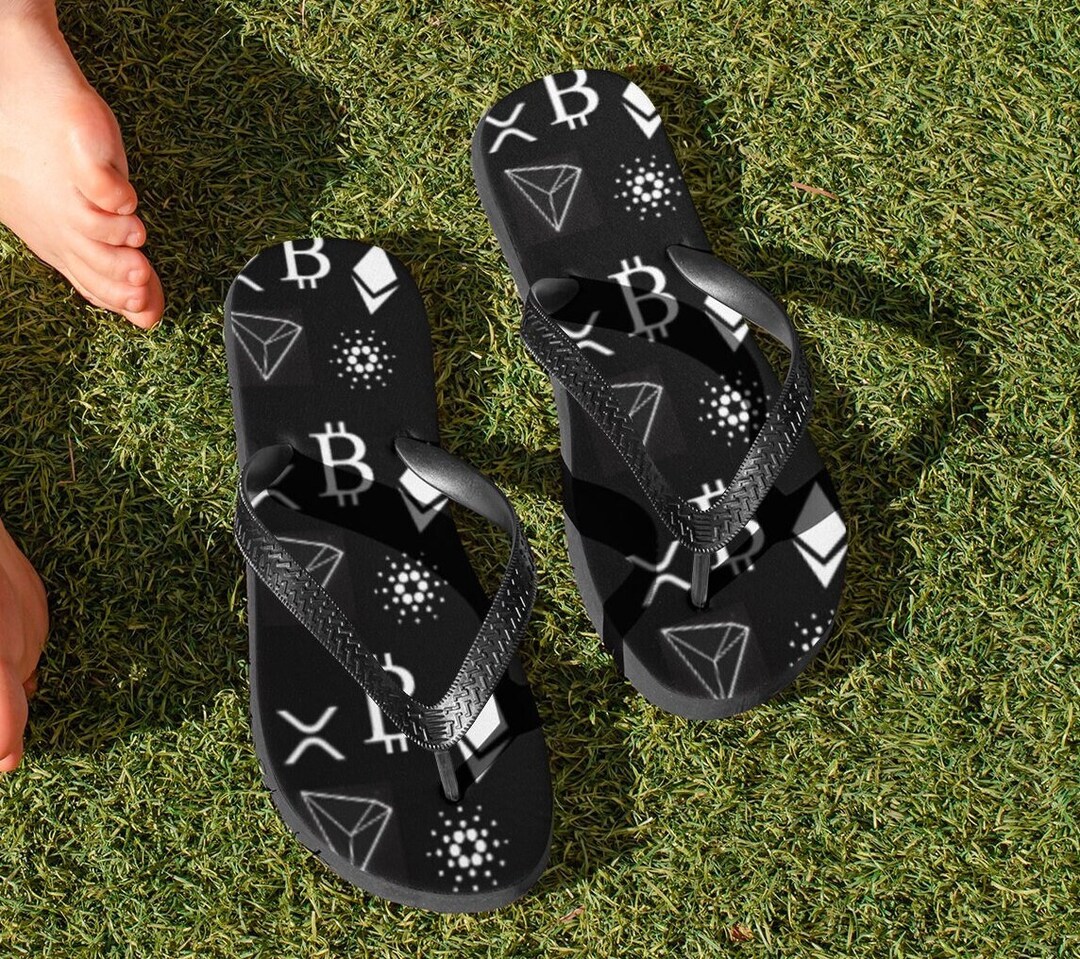 Crypto Flip Flops | Cardano Gifts | Ethereum Gifts | Gift for Traders |  Investor Gift | Bitcoin | BTC | Tron | XRP | Cryptocurrency Gift - Etsy