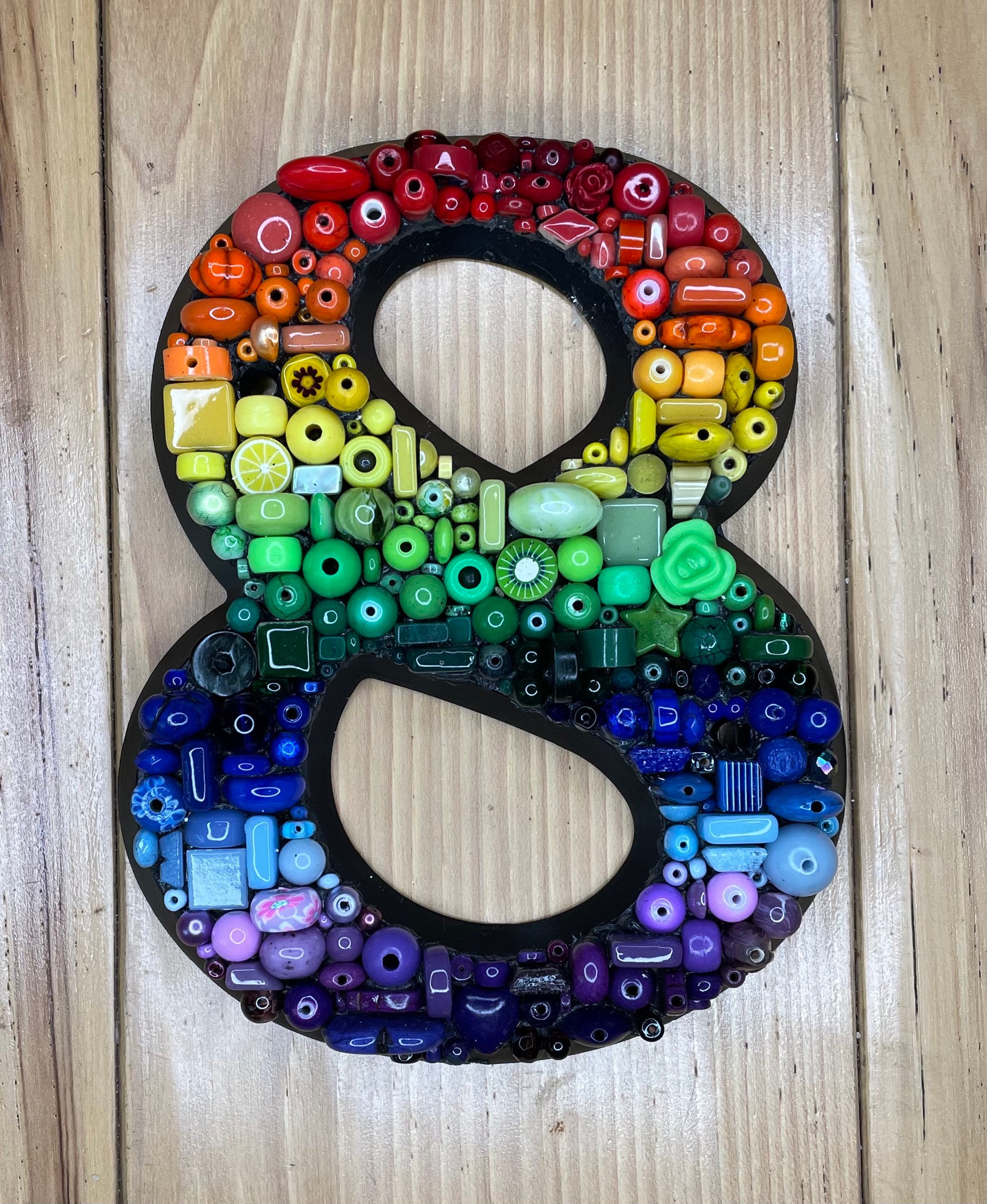 1 Mosaic House Number // Mosaic Wall Art // Mosaic Numbers // Etsy