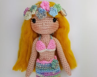 PDF pattern. Crochet Mermaid Pattern. Doll Mermaid. Human to Mermaid. PDF only. Crochet. Mermaid Amigurumi pattern.