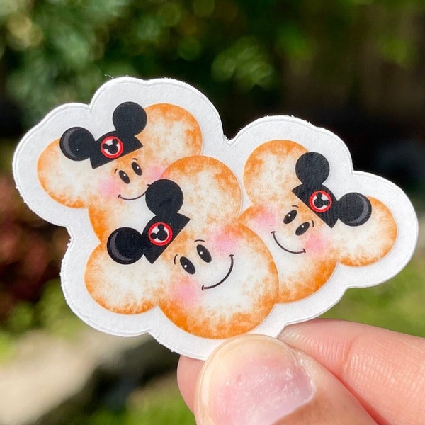 Disney Mickey Beignets Sticker // Mickey Beignets Sticker // Disney Food/Treat Sticker // Disney Sticker (CLEAR/TRANSPARENT)