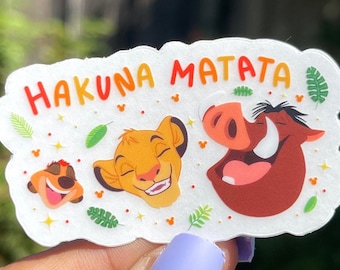 Disney Lion King Hakuna Matata Sticker // Disney Hakuna Matata Sticker // Disney Timon Pumba Sticker // Disney Sticker (CLEAR/TRANSPARNET)