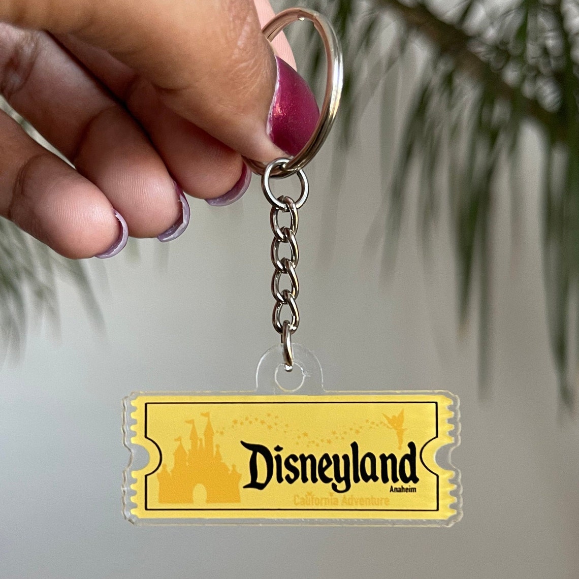 Disneyland Ticket Keychain // Disney Ticket Keychain // Etsy
