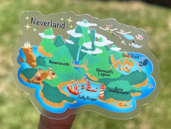 Disney Peter Pan Neverland Map Sticker Disney Peter Pan Etsy