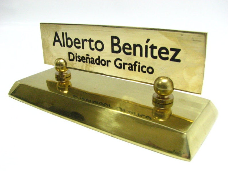 Personalized Solid Brass Desk Name Plate Etsy Canada