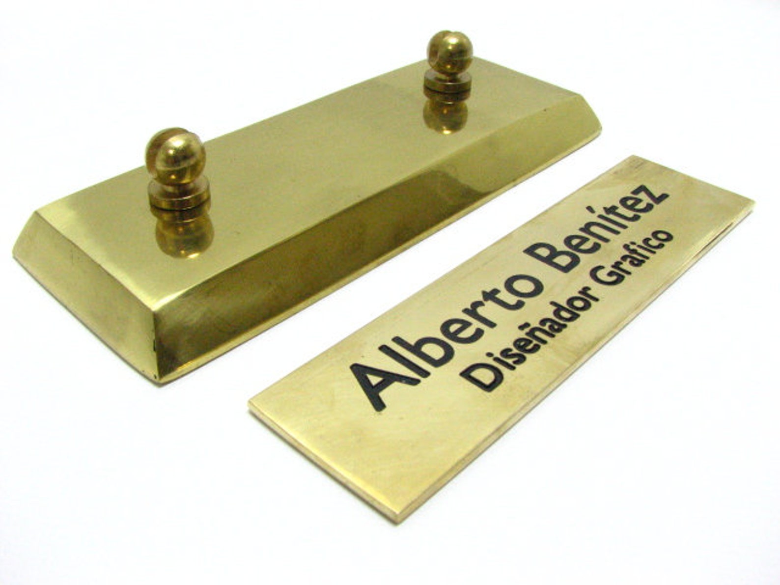 Personalized Solid Brass Desk Name Plate Etsy Canada