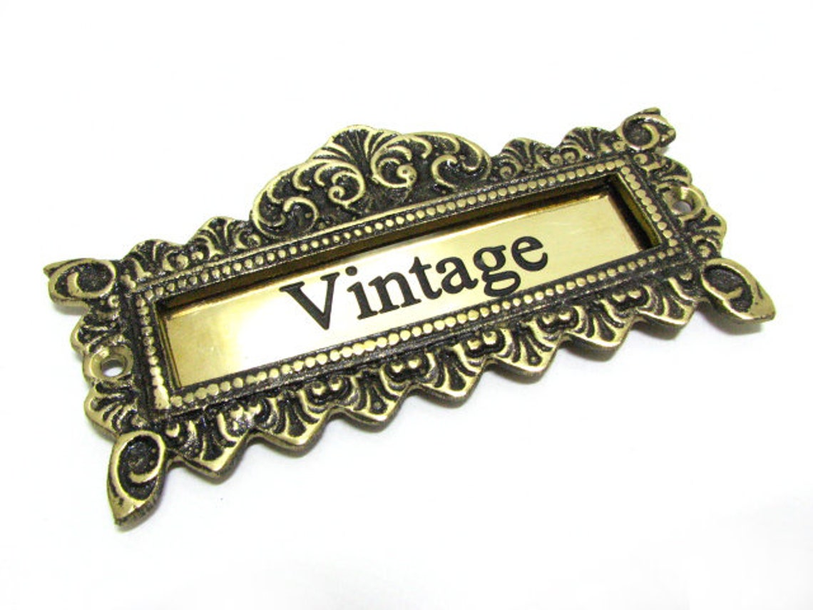 Personalized Solid Brass Door Name Plates Replaceable Plate Flowery