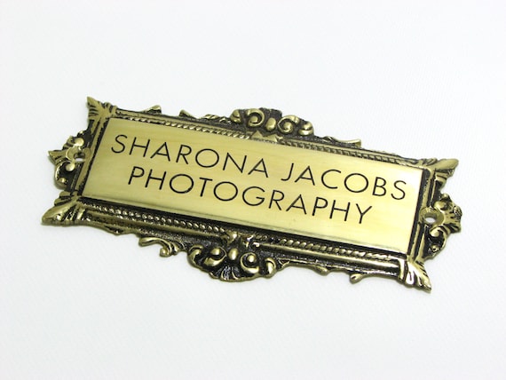 Personalized Solid Brass Door Name Plates Rectangle Writing Space