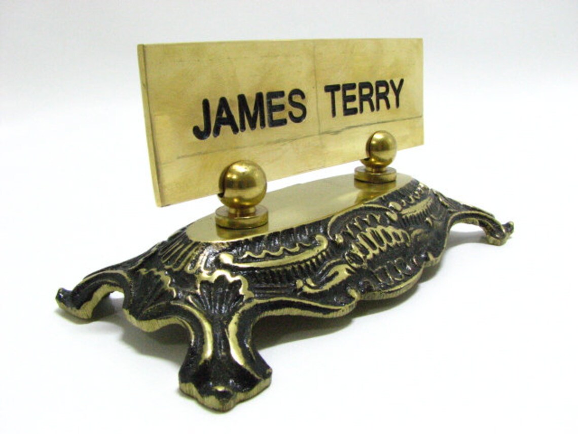 Personalized Solid Brass Desk Name Plate Etsy