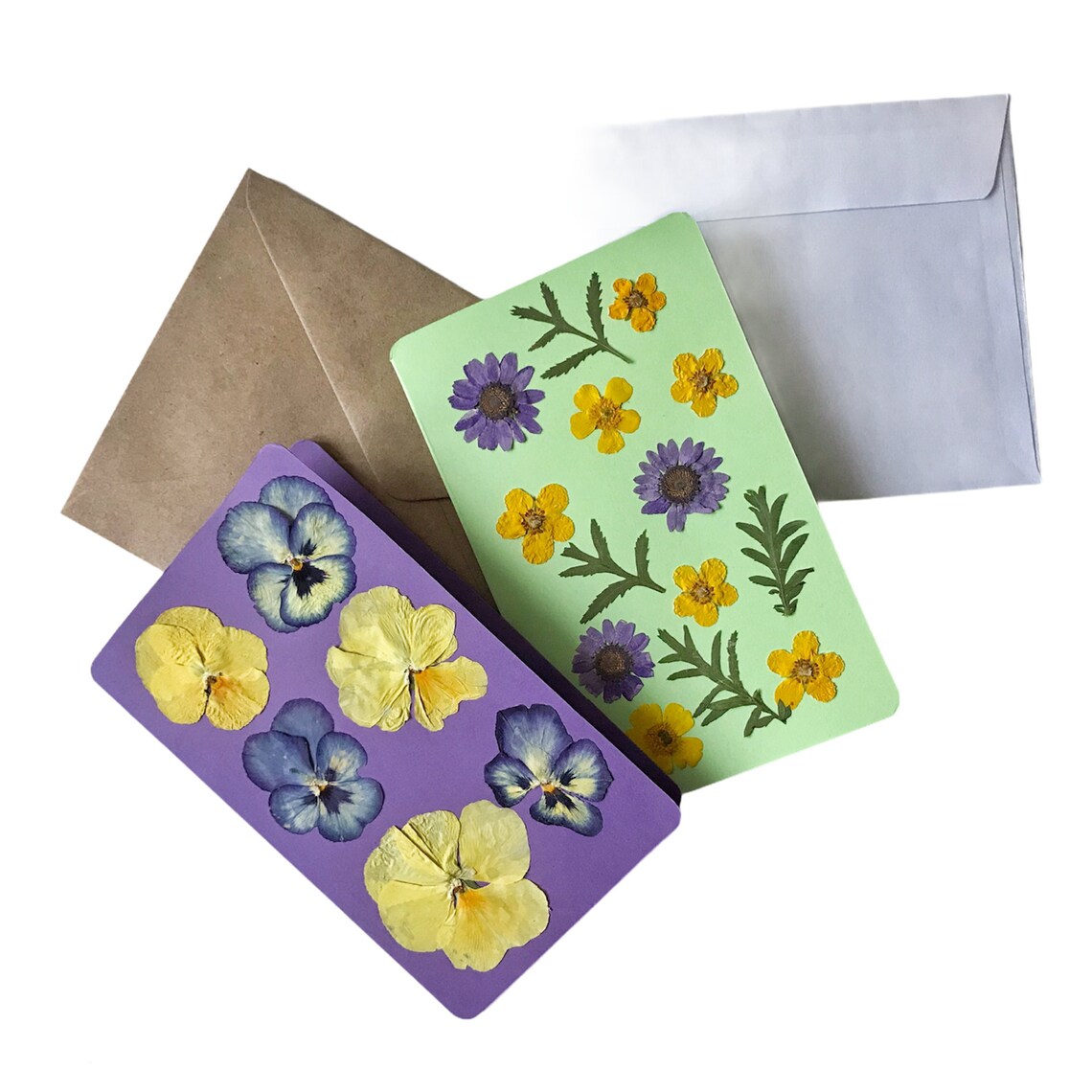 Handmade cards Pressed flower cards Greeting Cards Etsy