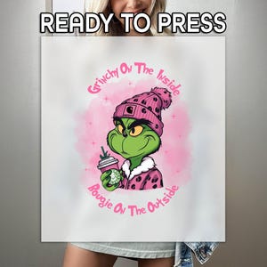Grinchy on the Inside DTF Heat Print, Grinchy Mood, Grinchiest Print, Christmas DTF, Grinch Vibes DTF Print, Ready to Apply, Xmas Print