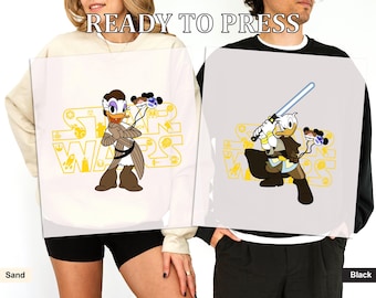 Disney Star Wars Mickey Characters DTF Heat Transfer, Ready to Apply, Mandalorian Mickey Print, Jedi Donald Print, Minnie Mouse DTF
