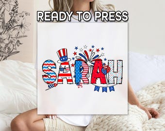Personalized 4th Of July DTF Heat Transfer,  Custom Name DTF, Family Printing, USA Celebration Printing, American Patriotic Family Print