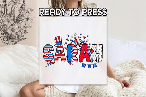 Personalized 4th Of July DTF Heat Transfer,  Custom Name DTF, Family Printing, USA Celebration Printing, American Patriotic Family Print