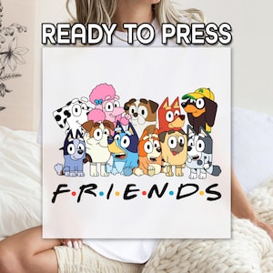 Bluey Friends DTF, Bluey Lover Gift, Cute Animals Cartoon DTF, Friends DTF, Wholesale Print, Bulk Printing, Direct To Film, Ready to Apply