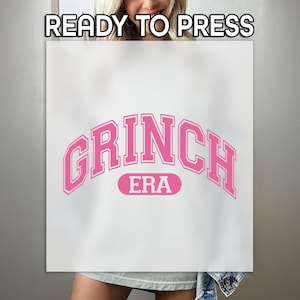 Grinch Era DTF Transfer, Full Color DTF, Wholesale Print, Xmas Grinch Lover DTF, Retro Grinch Print ,Pink Grinchy Print, Ready to Apply