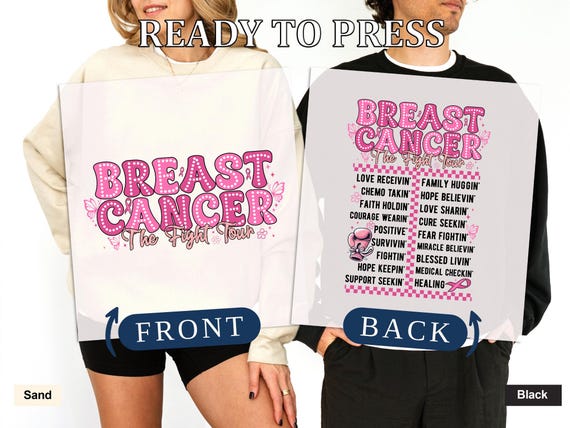 Breast Cancer DTF Transfer, Pink Ribbon Shirt Design, Hope Survivor Gift For Women, Positive Healing Print, Breast Cancer Awareness Transfer