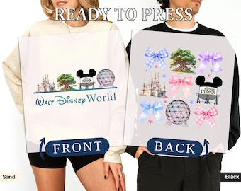 Walt Disney World DTF Transfer, Mickey Ears Print, Disney Coquette Epcot Ready to Press, Disney Parks Print, Disney Castle Dtf Transfer