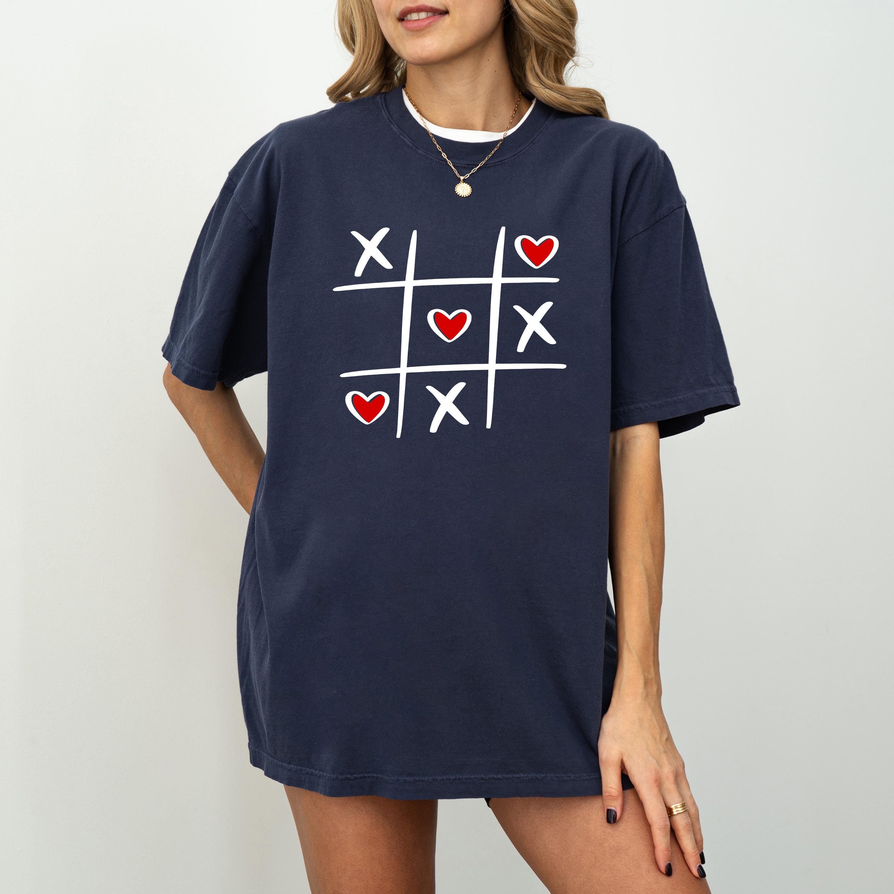 Tic Tac Toe DTF Transfer, XOXO Love Print, Heart and X Love Game Design ...