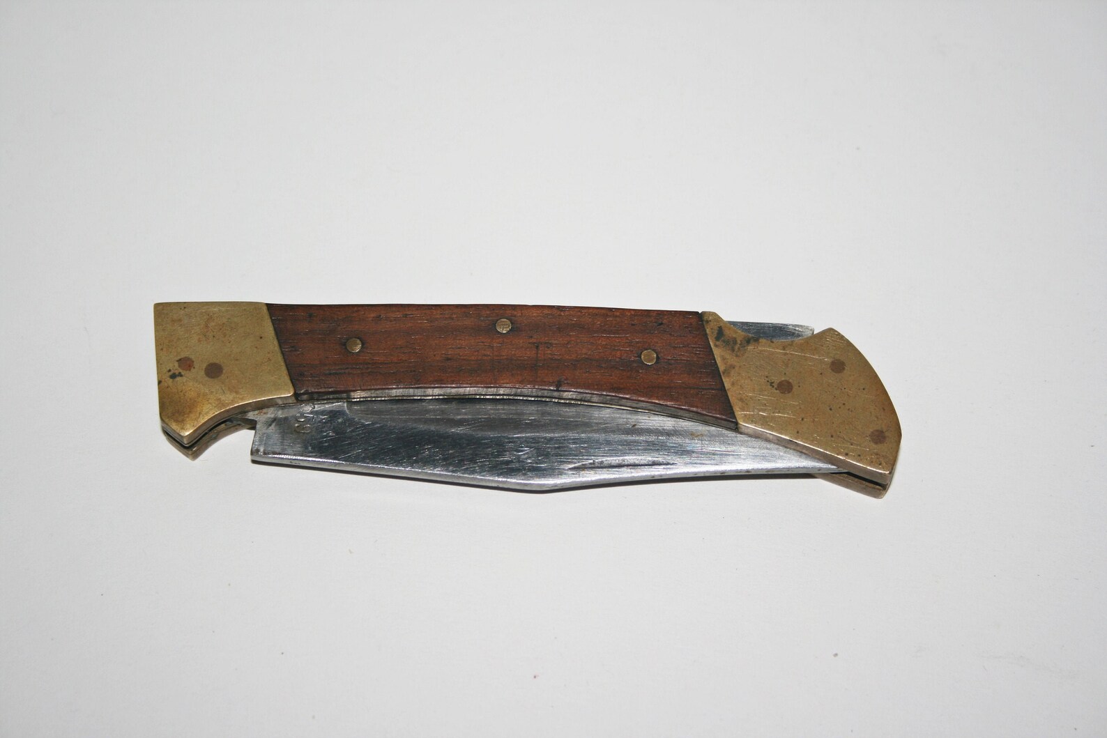 Vintage Pakistan Folding Brass and Wood Hunting Knife Etsy