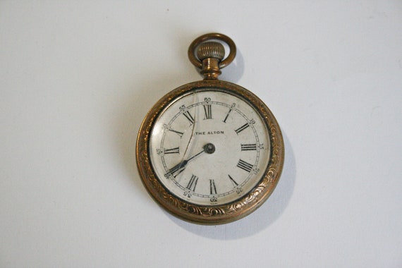 Antique The Alton Brass Pocket Watch - As Found -