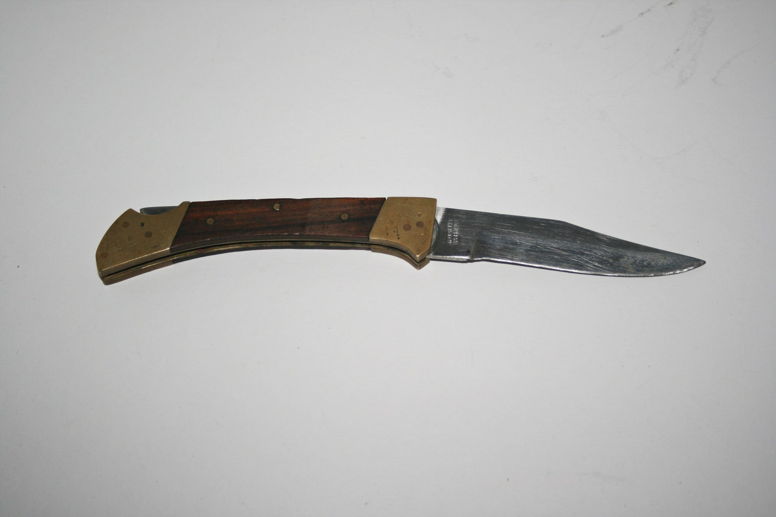 Vintage Pakistan Folding Brass and Wood Hunting Knife Etsy