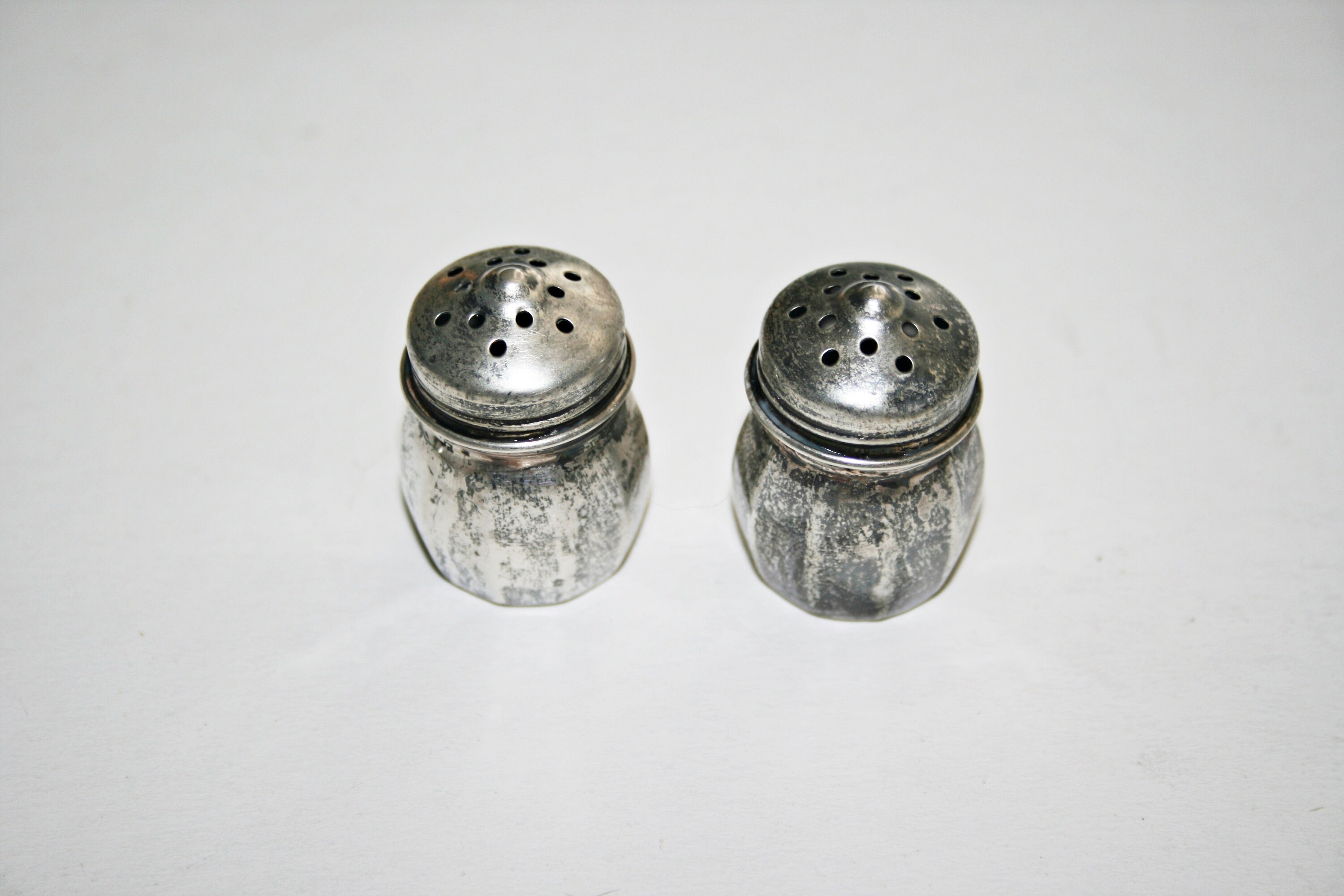 Vintage Miniature Sterling Silver Salt and Pepper Shakers Etsy