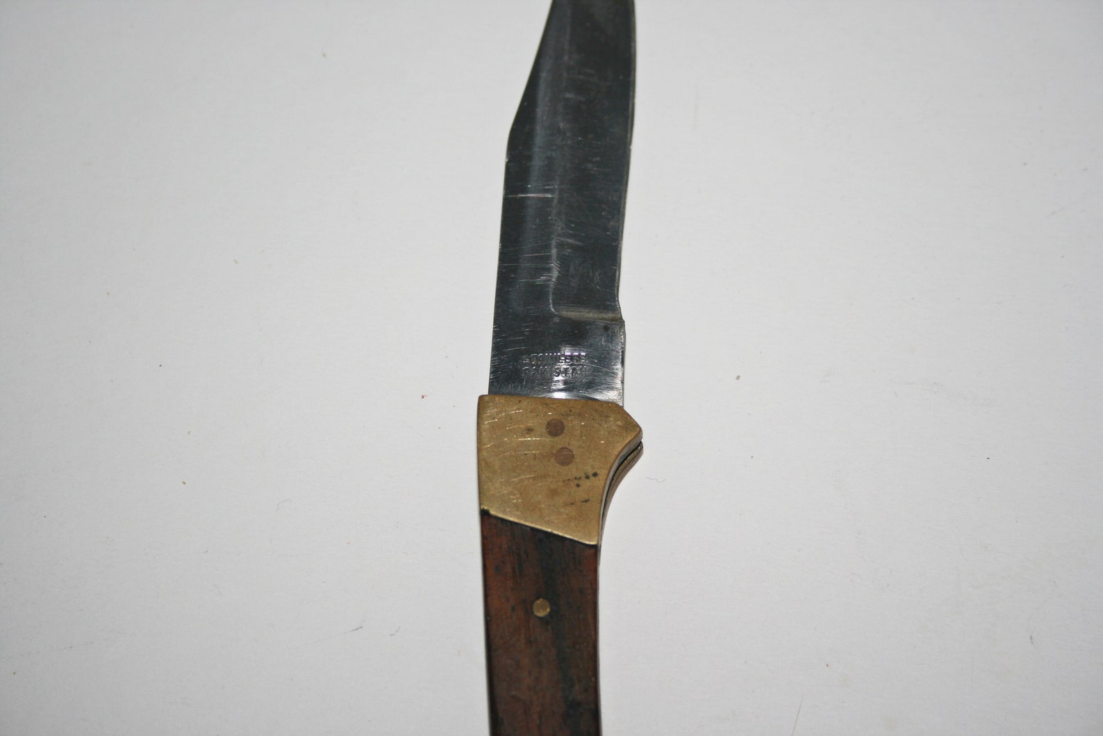 Vintage Pakistan Folding Brass and Wood Hunting Knife Etsy