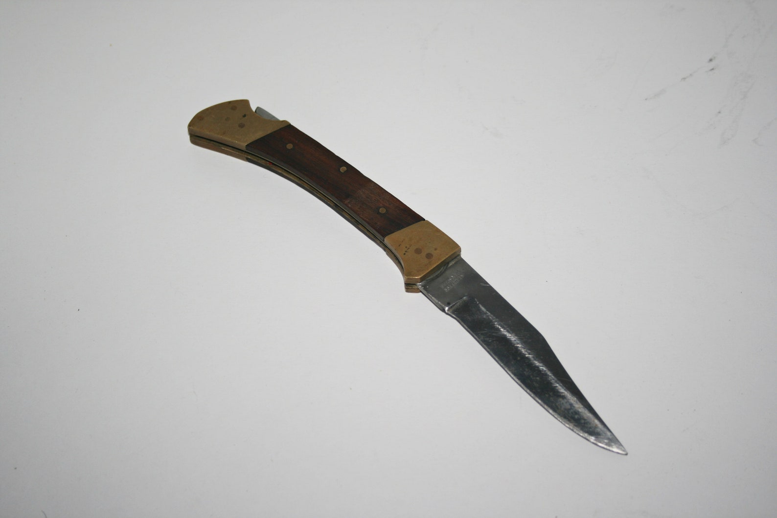 Vintage Pakistan Folding Brass and Wood Hunting Knife Etsy