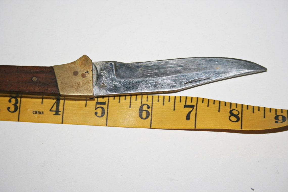 Vintage Pakistan Folding Brass and Wood Hunting Knife Etsy