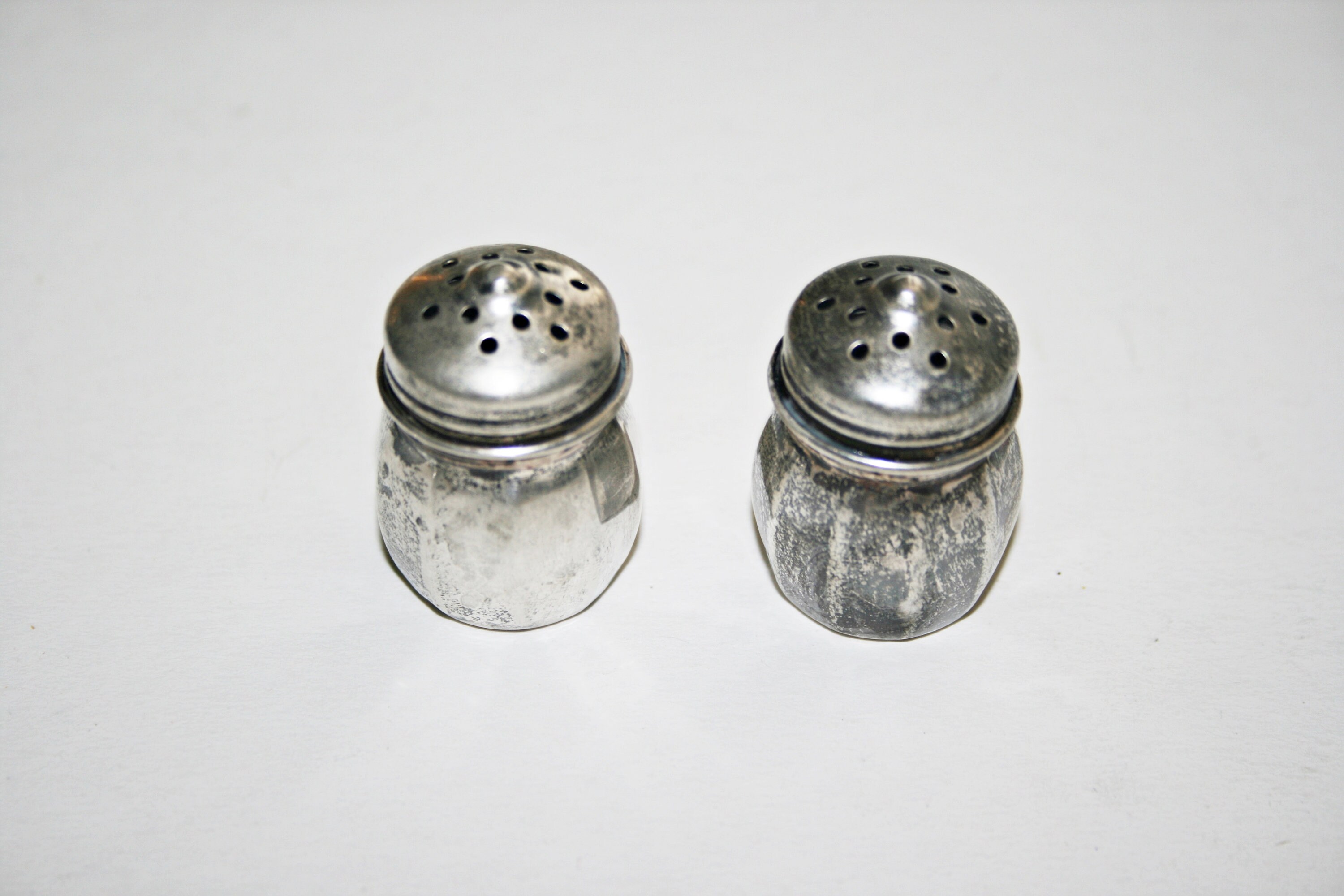 Vintage Miniature Sterling Silver Salt and Pepper Shakers Etsy