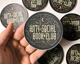 Anti-Social Book Club Sticker | matte Vinyl Stickers | 3” | bookish art