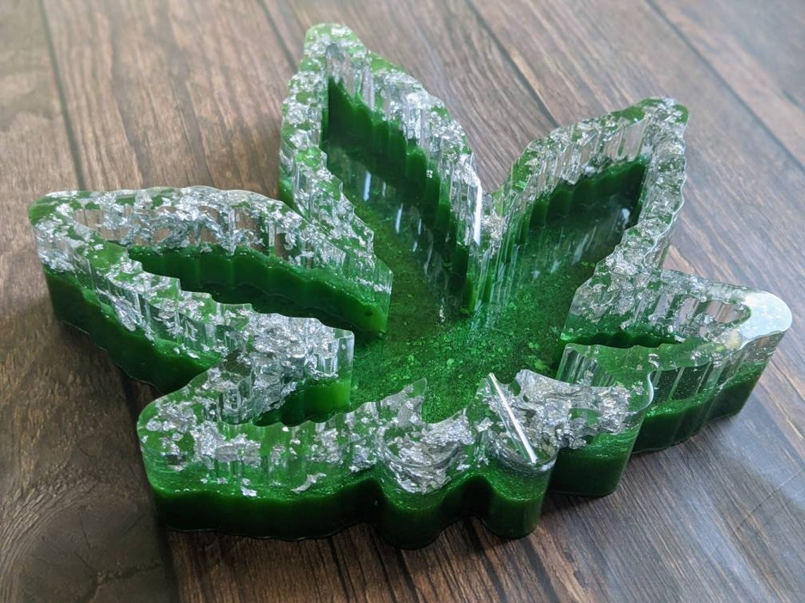 Marijuana Leaf Shape Large Resin Ashtray Etsy