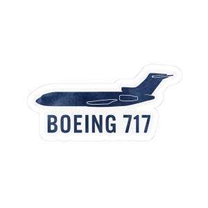 Boeing 717 Kiss-Cut Stickers, Airplane Decals for Travel Lovers, Aviation Gifts, Laptop Stickers, Wanderlust Decor