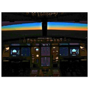 &quot;Airbus A330 Aquarell Druck &quot;&quot;Cockpit bei Sonnenuntergang&quot;&quot; | Pilot Geschenk, AvGeek Dekor, Airbus Luftfahrt Kunst